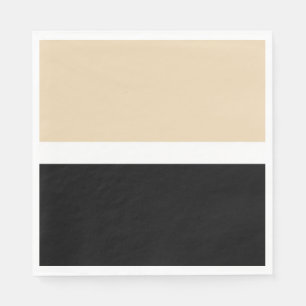 Serviette En Papier Rayure Abstraite Beige Noir