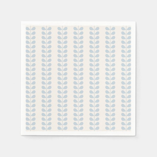 Serviette En Papier Rayure de feuille bleu clair (Devant)