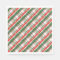 Rayure écossaise rouge verte et blanche de Noël cl