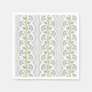 Serviette En Papier Rayure festonnée bleu ardoise, Vigne retombante