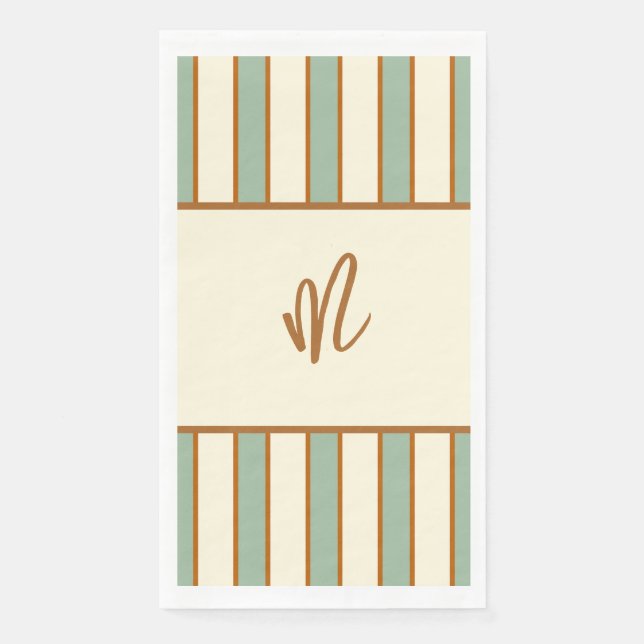 Serviette En Papier Rayure Moderne Rétro Citron Vert (Devant)