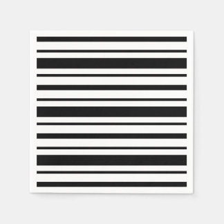 Serviette En Papier Rayure noir et blanc