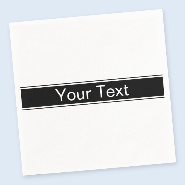 Serviette En Papier Rayure noire et blanche en gras Texte modifiable (Créateur téléchargé)