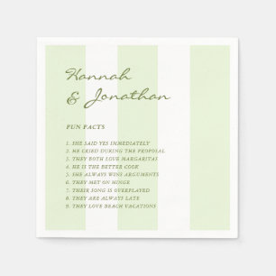 Serviette En Papier Rayure Vert Olive FAITS INTÉRESSANTS Mariage