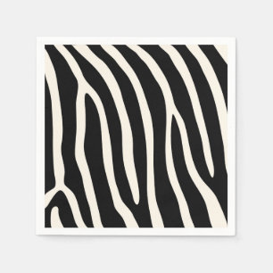 Serviette En Papier Rayures animales exotiques de zèbre dans le noir