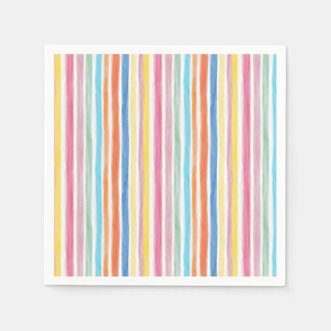 Serviette En Papier Rayures arc-en-ciel (Devant)