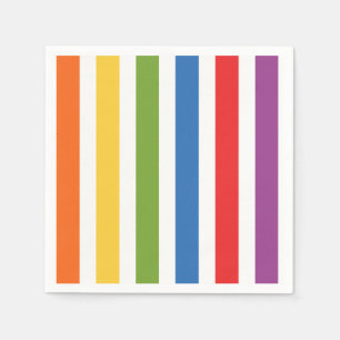 Serviette En Papier Rayures arc-en-ciel