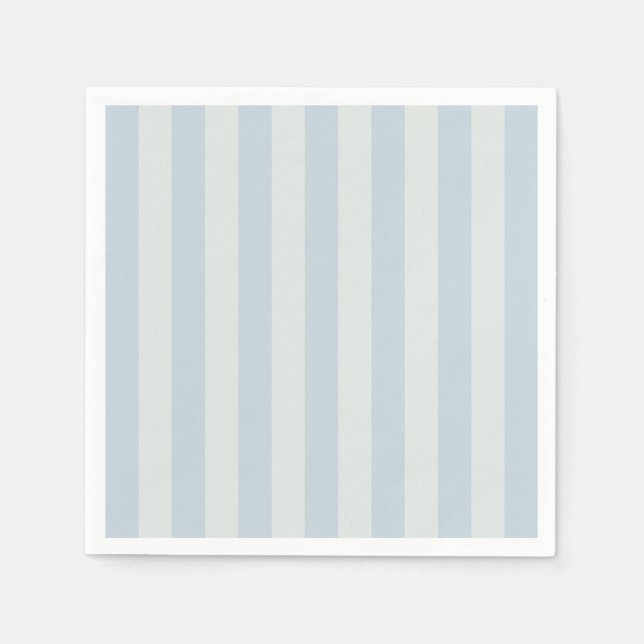 Serviette En Papier Rayures bleu clair (Devant)