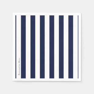 Serviette En Papier Rayures Bleues et Blanches Rayures Modernes Person