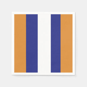 Serviette En Papier rayures Brown, bleu marine et blanc