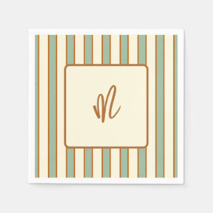 Serviette En Papier Rayures Chili Citron Rétro Moderne