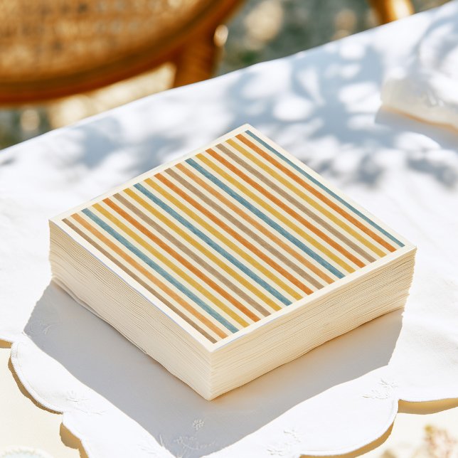 Serviette En Papier Rayures Colorées Anniversaire  (Créateur téléchargé)