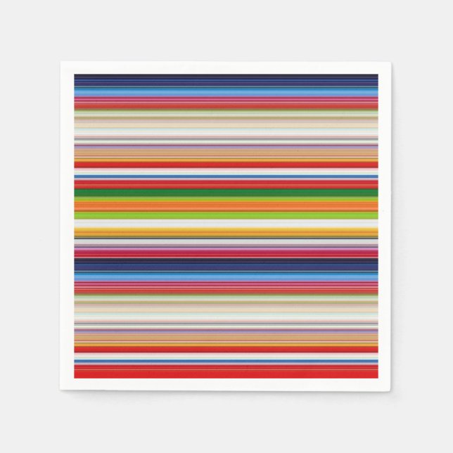 Serviette En Papier Rayures colorées chaudes (Devant)