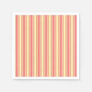 Serviette En Papier Rayures de corail et jaunes de sucrerie