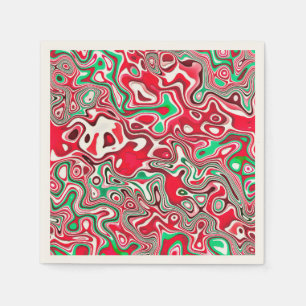Serviette En Papier Rayures de Noël maximalistes funky ondulées tripan