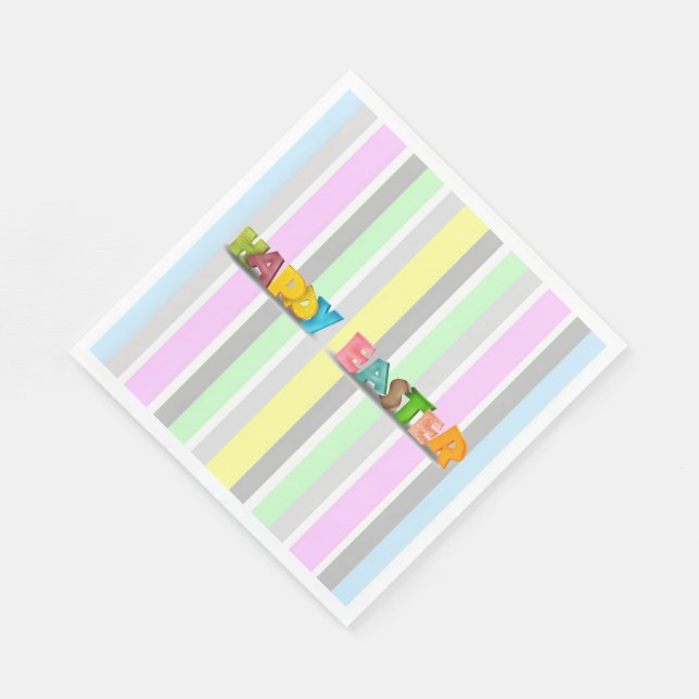 Serviette En Papier Rayures de Pâques (Coin)