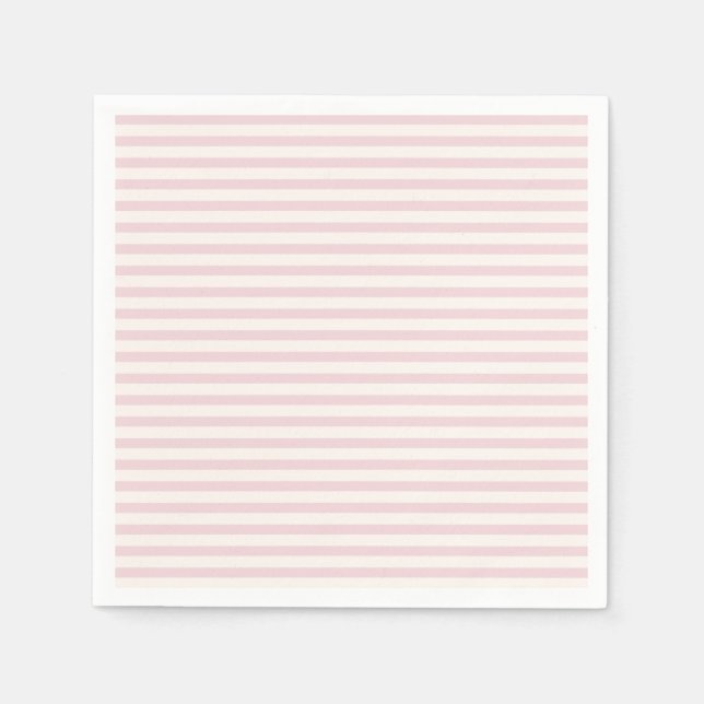Serviette En Papier Rayures de printemps | Douce rose ll (Devant)