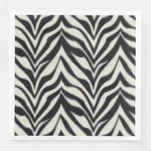 Serviette En Papier Rayures de zèbre Noir Blanc Safari sauvage