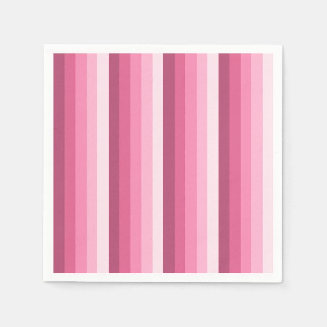 Serviette En Papier Rayures d'ombre rose (Devant)