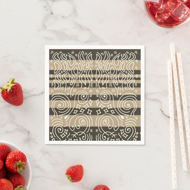 Serviette En Papier Rayures et gribouillages (En situation)