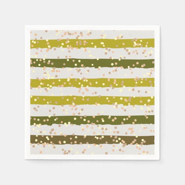 Serviette En Papier Rayures et points tropicaux (Devant)