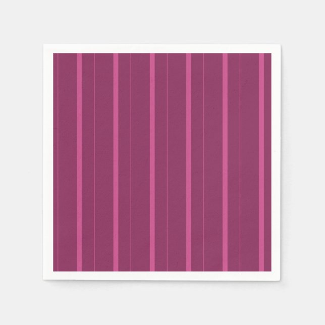 Serviette En Papier Rayures framboise foncé (Devant)