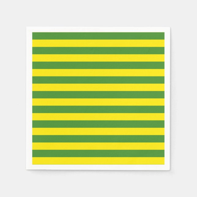 Serviette En Papier Rayures jaune et verte (Devant)