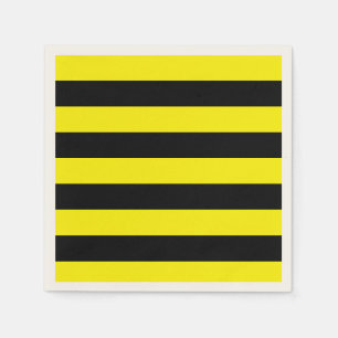 Serviette En Papier Rayures jaunes et noires