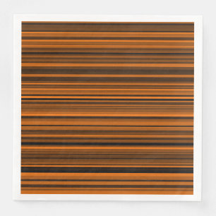 Serviette En Papier Rayures Marron Noir Orange