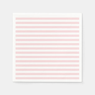 Serviette En Papier Rayures minces - blanches et pâles - rose