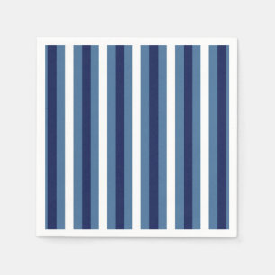 Serviette En Papier Rayures Nautiques Bleu Marine Bleu Fumé Blanc Impe