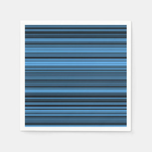 Serviette En Papier Rayures Noir Bleu