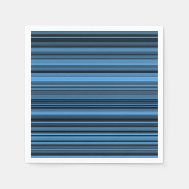 Serviette En Papier Rayures Noir Bleu (Devant)