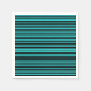 Serviette En Papier Rayures noires et sarcelle