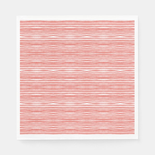 Serviette En Papier Rayures orange, lignes  (Devant)