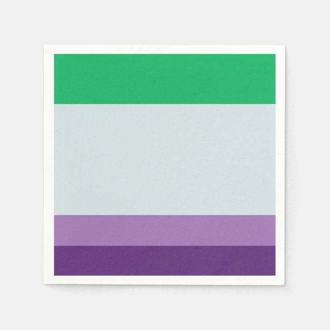 Serviette En Papier Rayures : Palette Cool (Devant)