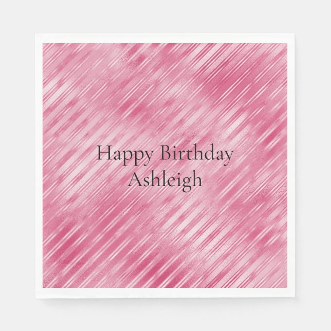 Serviette En Papier Rayures rose glam (Devant)