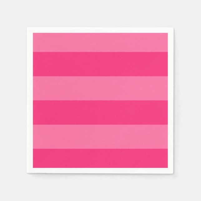 Serviette En Papier Rayures rose pâle et rose chaud (Devant)