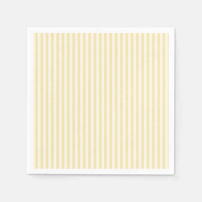 Serviette En Papier Rayures Simples - Crème au Beurre (Devant)