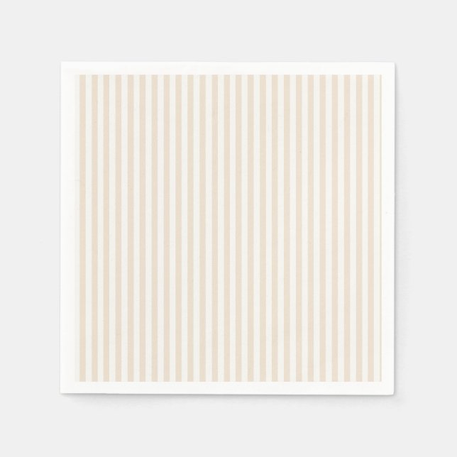 Serviette En Papier Rayures Simples - Lin Souple (Devant)