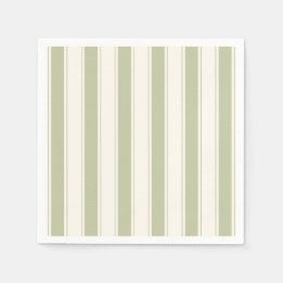 Serviette En Papier Rayures Vert Sauge