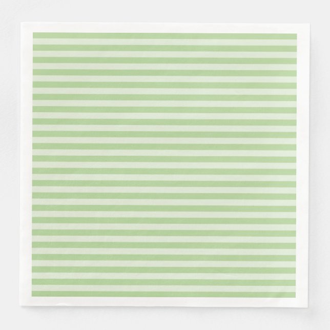 Serviette En Papier Rayures Vertes (Devant)
