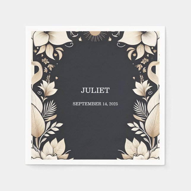 Serviette En Papier Réactualisation des Vœux de Mariage Traditionnels  (Devant)