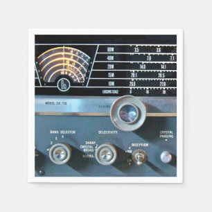 Serviette En Papier Récepteur radio vintage à ondes courtes