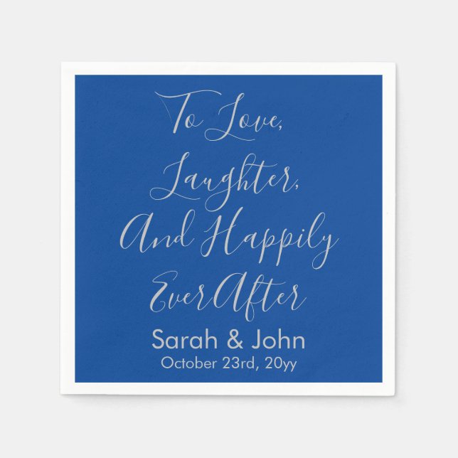 Serviette En Papier Réception de mariage avec script personnalisé en a (Devant)
