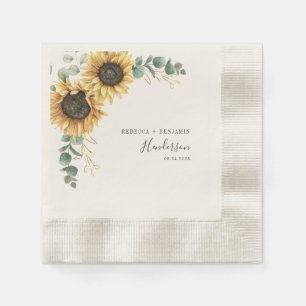 Serviette En Papier Réception de mariage de fleurs de tournesol Eucaly