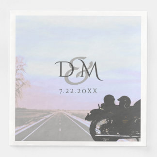 Serviette En Papier Réception de mariage de moto routières ouverte