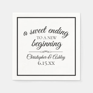 Serviette En Papier Réception de mariage Douce fin Nouveau départ