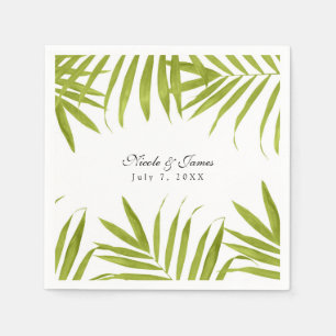 Serviette En Papier Réception de mariage élégant d'été avec feuilles t