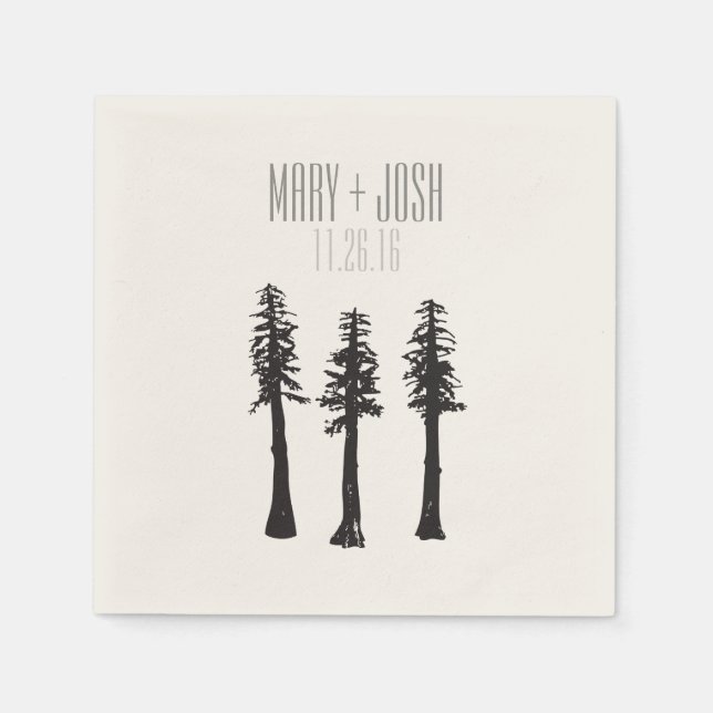 Serviette En Papier Réception de mariage Redwood Trees Cocktail Napkin (Devant)